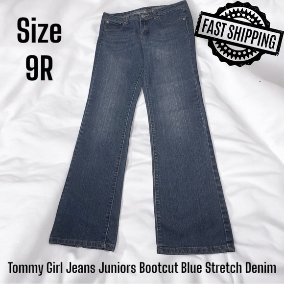 Vintage Tommy Girl Jeans Juniors Size 9R Bootcut Blue Stretch Denim FREE SHIP! - Picture 1 of 5